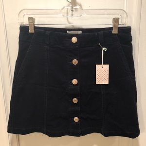 NWT black cord mini skirt